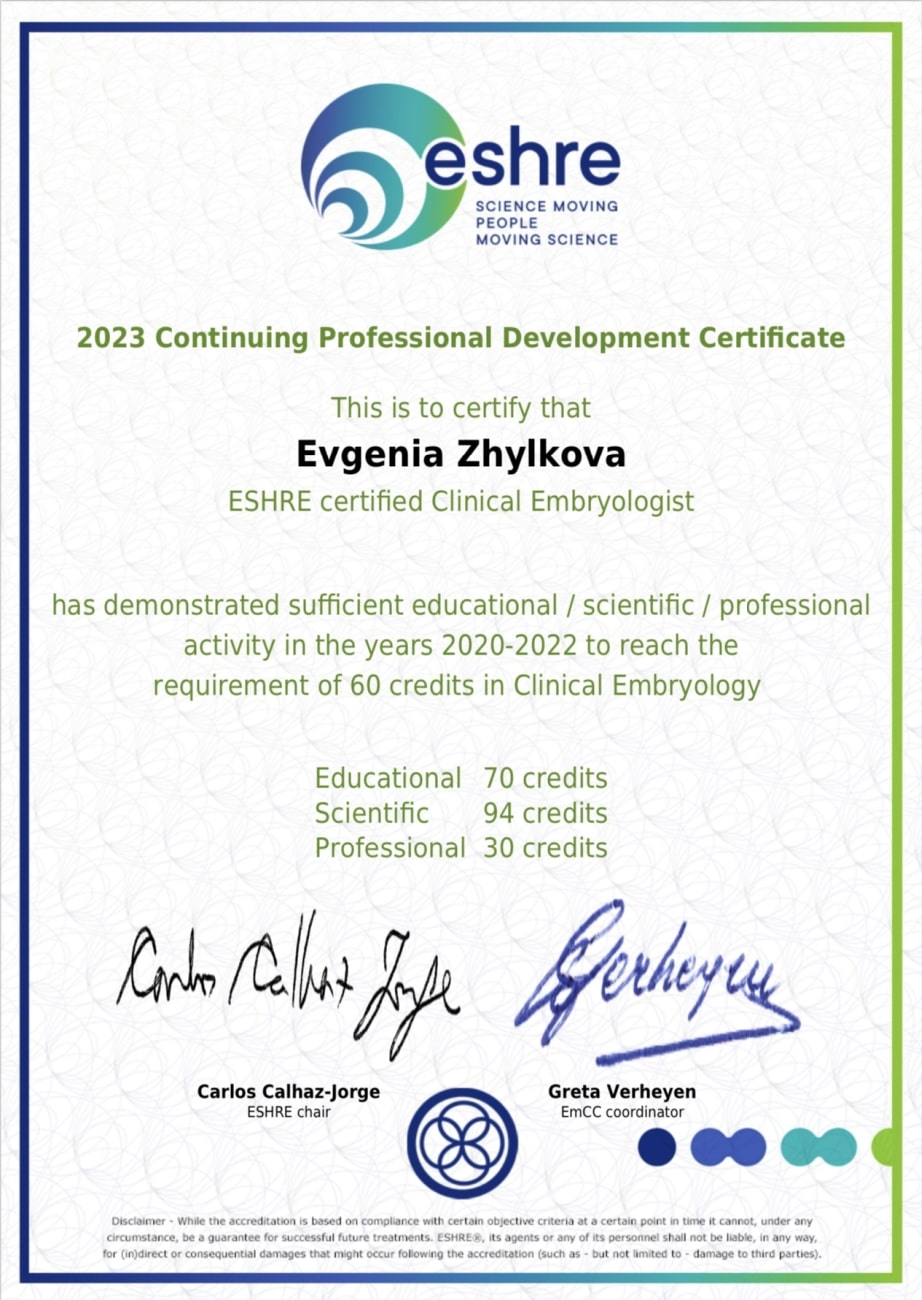 Certificado ESHRE en 2023 qué es un Embriólogo Clínico Certificado ESHRE en 2023 qué es un Embriólogo Clínico